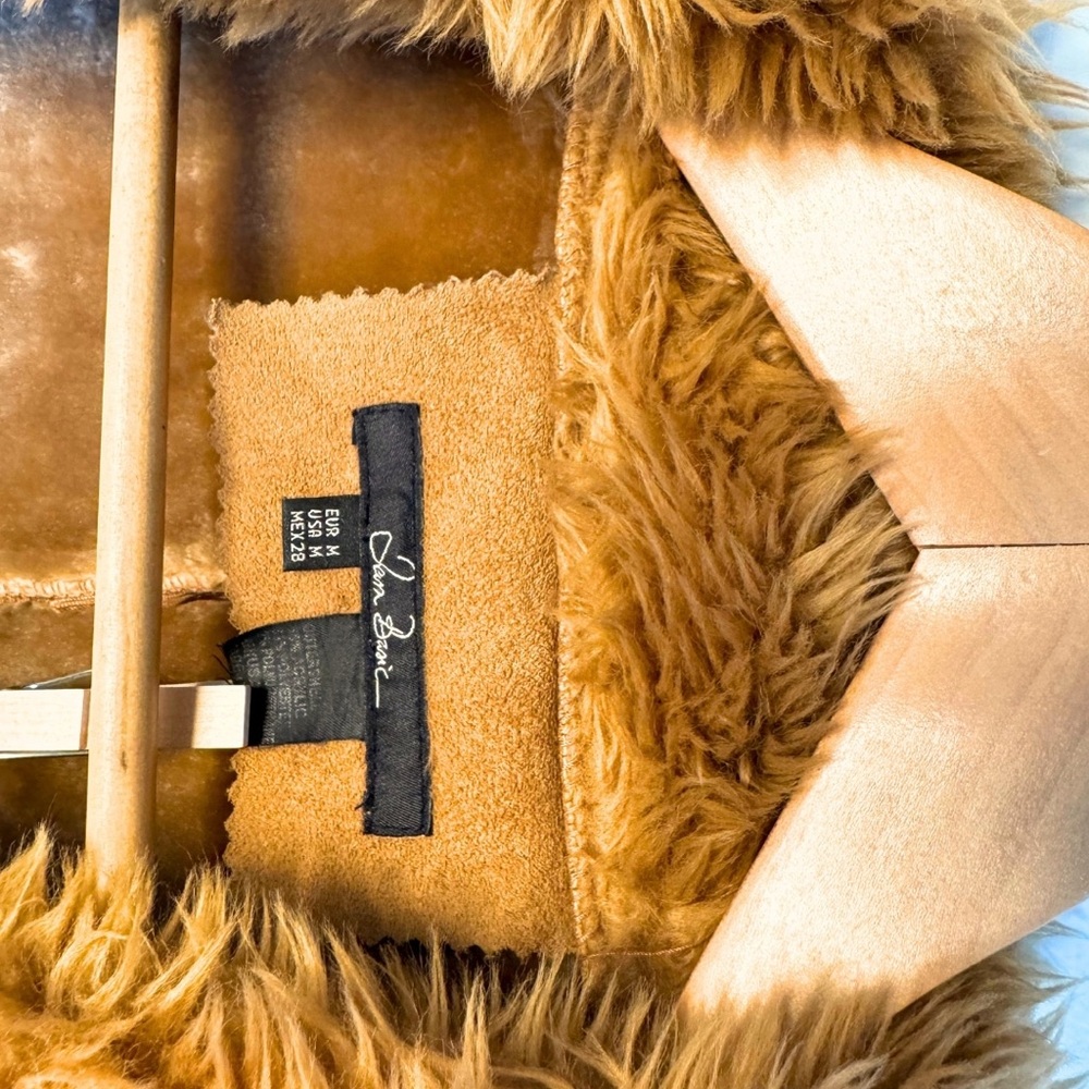 Zara Penny Lane Afghan Faux Swede and Shearling Long Coat (M) super rare! - Picture 6 of 10